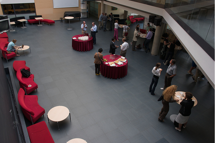 Atrium for coffee breaks at TLU